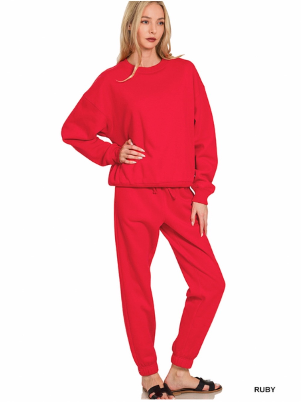 Ruby ZENANA FLEECE LONG SLEEVE
PULLOVER & JOGGER SET